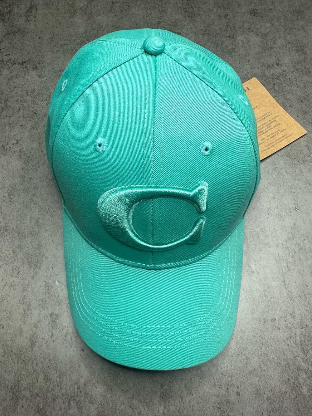 Coach Fragrance Aqua Monogram “C” Baseball Cap Hat Adjustable